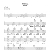 南征北战《我的天空》B调弹唱吉他谱 高清无码