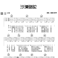 展展与罗罗《沙漠骆驼》C调弹唱吉他谱 高清无码