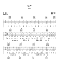 【私奔吉他谱】曾轶可《私奔》弹唱吉他谱 高清无码
