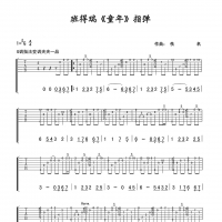 【童年吉他谱】班得瑞《童年》G调指弹吉他谱 高清无码