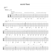 【secret base吉他谱】《secret base》指弹吉他谱 高清无码