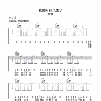 愚青《我要回到风里了》 G调吉他谱 高清无码
