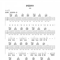 【梦里梦外吉他谱】Jam《梦里梦外》C调吉他谱 高清无码