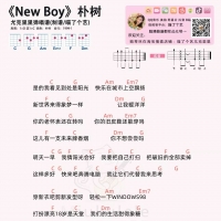 朴树《NEW BOY》尤克里里谱 盘尼西林改编版  喵了个艺
