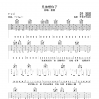 【兄弟想你了吉他谱】姜鹏《兄弟想你了》 吉他谱C调 高清无码 ...