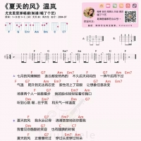 温岚《夏天的风》尤克里里谱及教学视频  喵了个艺