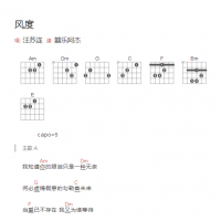 风度吉他谱·汪苏泷《风度》吉他谱A调