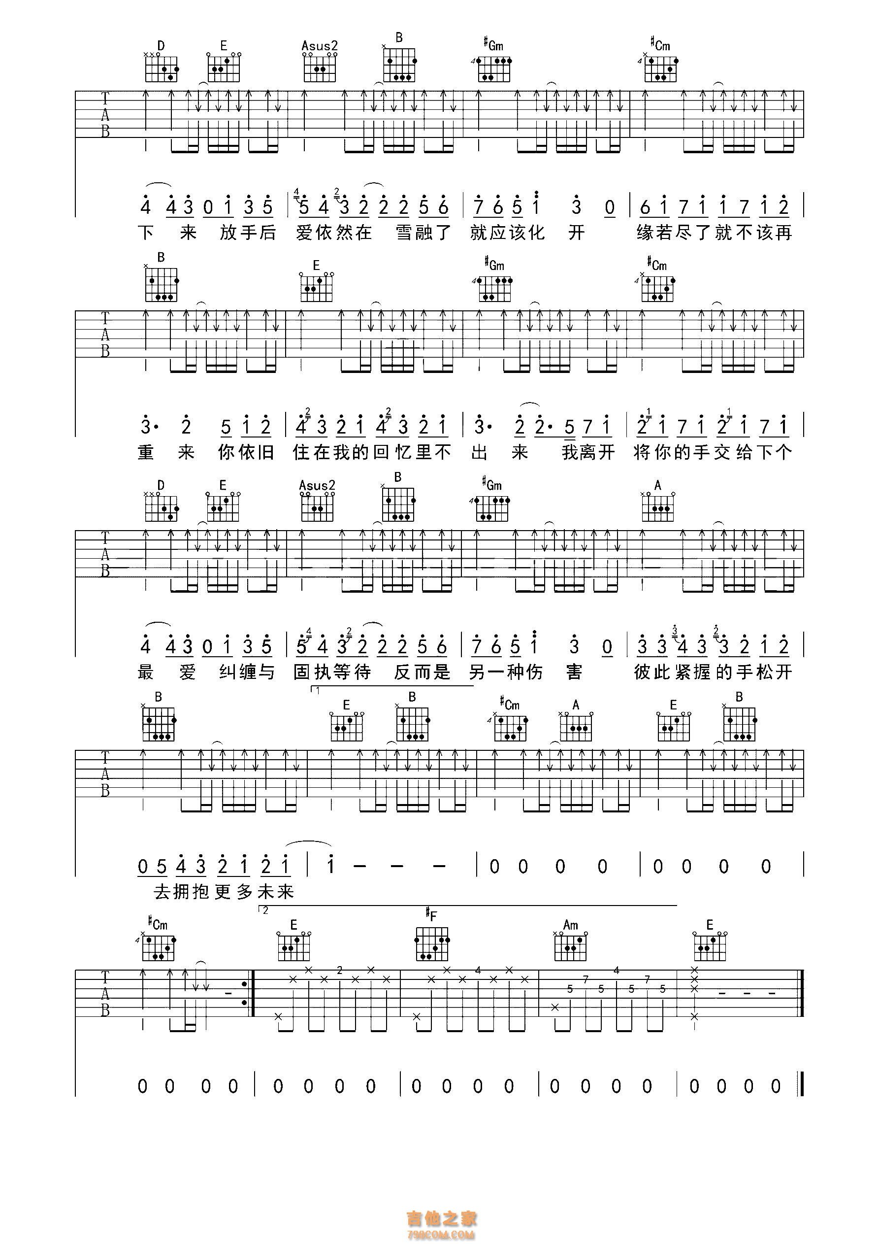 周杰伦 - 稻香 [弹唱] 吉他谱
