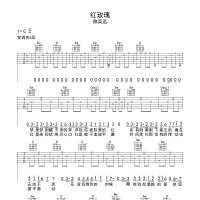 红玫瑰吉他谱·陈奕迅《红玫瑰》吉他谱C调