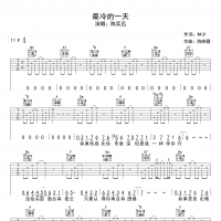 最冷一天吉他谱·陈奕迅《最冷一天》吉他谱F调