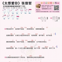 太想爱你吉他谱·张信哲《太想爱你》尤克里里谱 喵了个艺