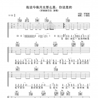好妹妹乐队《我说今晚月光那么美，你说是的》吉他谱D调
