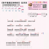 你不是真正的快乐吉他谱·五月天《你不是真正的快乐》尤克里里谱及教学视频  喵了个艺 ...