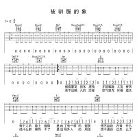 被驯服的象吉他谱·蔡健雅《被驯服的象》吉他谱C调