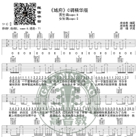 许嵩《城府》吉他谱C调精华版 高音教编配 猴哥吉他教学