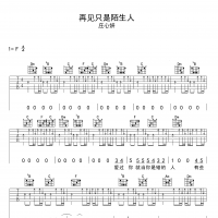 再见只是陌生人吉他谱·庄心妍《再见只是陌生人》吉他谱F调 ... ...