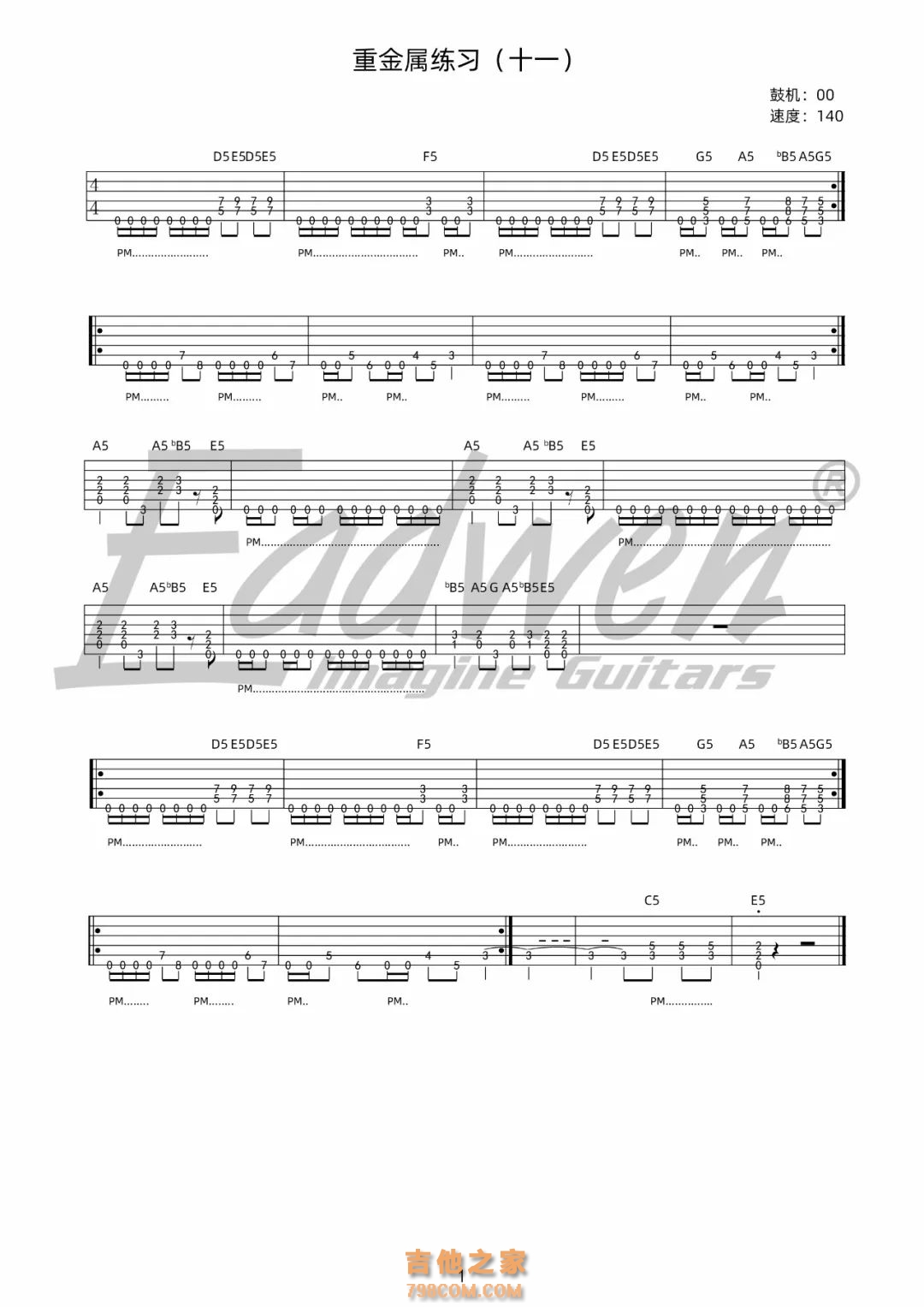 【重金属摇滚】Metallica《The Day That Never Comes》电吉他独奏谱乐队版 附带GTP乐队谱及PDF总谱和伴奏下载 ...