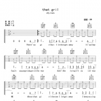 olly mars that girl吉他谱C调