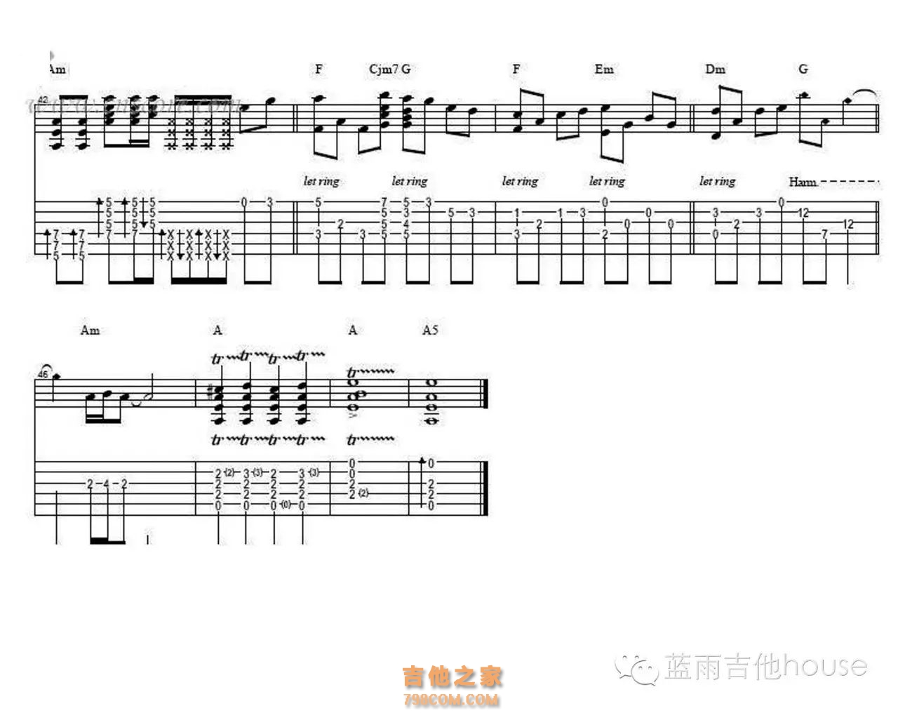 《童年吉他谱》_阿涛_G调_吉他图片谱2张 | 吉他谱大全