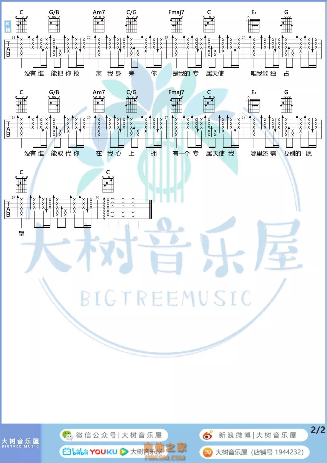 如果我变成回忆指弹谱-六线谱-Tank-吉他源