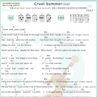 Taylor Swift《Cruel Summer》尤克里里谱+吉他弹唱谱[白熊音乐]
