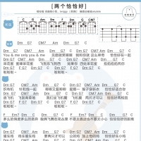 旺福《两个恰恰好》尤克里里谱+吉他弹唱谱[白熊音乐]