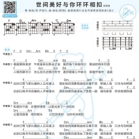 柏松《世间美好与你环环相扣》吉他和弦谱F调[白熊音乐]
