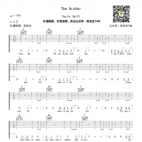 霉霉《The Archer》吉他谱C调[吴先生TAB]