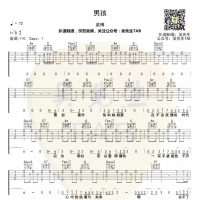 男孩吉他谱 梁博[吴先生TAB]