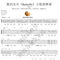 和田光司《butterfly》吉他指弹谱及教学视频[钟的吉他]