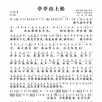 亭亭山上松简谱 孙杨 经典咏流传