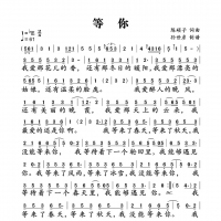 等你简谱 陈硕子