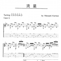 岸部真明《流星》指弹吉他谱【张紫宇】