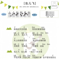 经典童谣《虫儿飞》尤克里里谱及教学视频【白熊音乐】