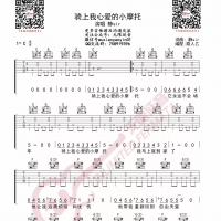 【抖音热歌】骑上我心爱的小摩托吉他谱C调 静sir