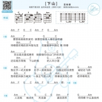 下山吉他和弦谱C调(含歌词) 要不要买菜【白熊音乐】