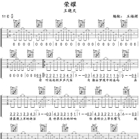 王晓天《荣耀》吉他谱C调【简单入门教学】