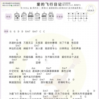 周杰伦 / 杨瑞代《爱的飞行日记》尤克里里谱及教学视频【白熊音乐】 ...