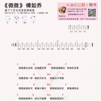傅如乔《微微》尤克里里谱适合初学者【喵了个艺】