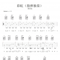 [彩虹吉他谱]周杰伦《彩虹》指弹吉他谱 高清无码