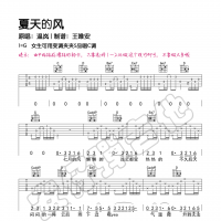 温岚《夏天的风》吉他谱及教学视频【安仔弹吉他】