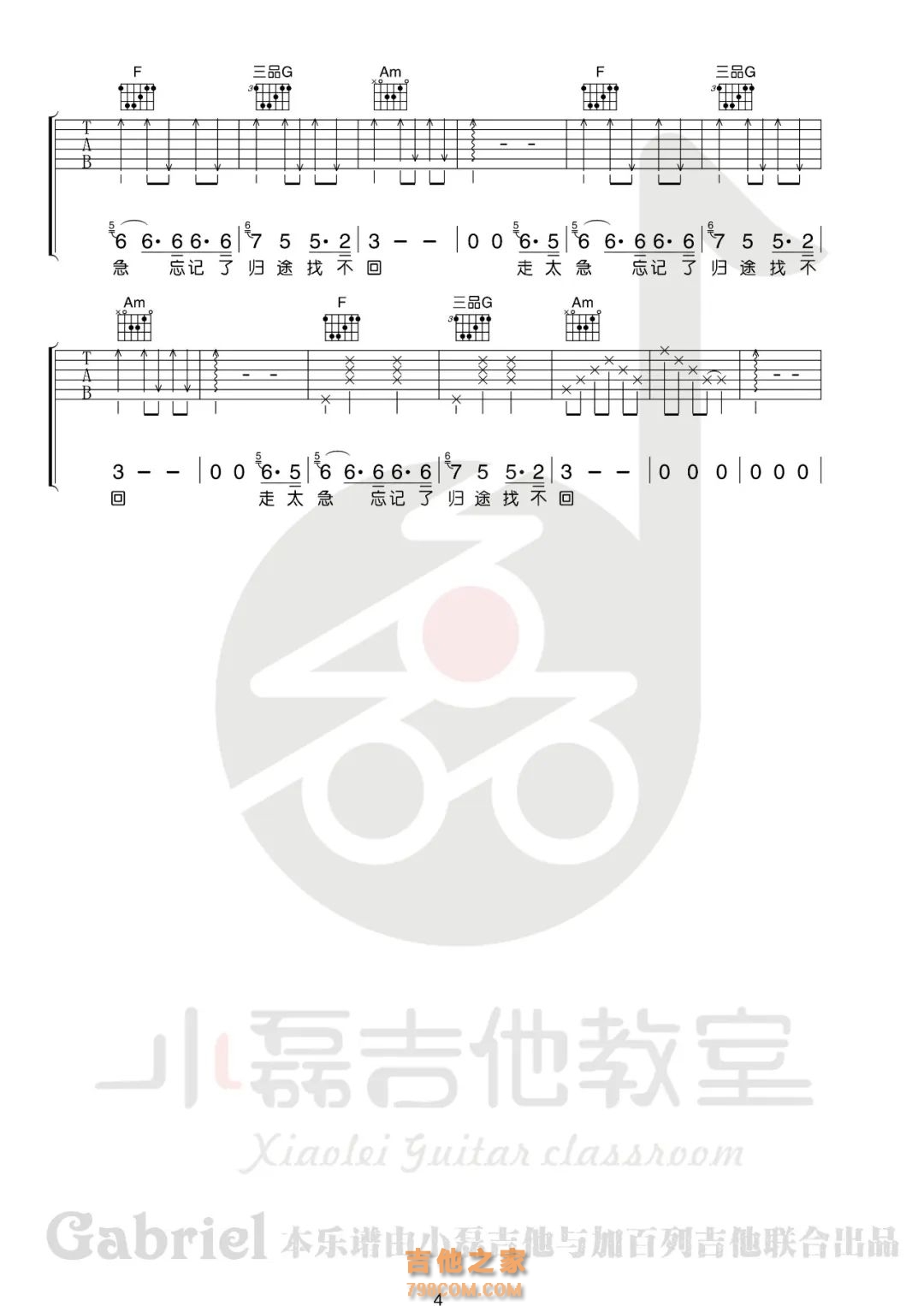 李晋 - 扬州 [弹唱] 吉他谱