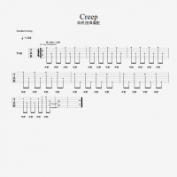 抖音热门BGM creep指弹吉他谱 晓锐指弹吉他