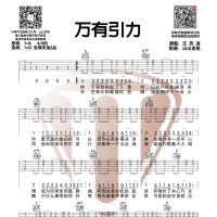 汪苏泷《万有引力》C调和弦编配吉他谱 山山吉他