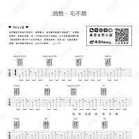 [女生版]毛不易《消愁》吉他谱及教学视频 Nancy南音吉他