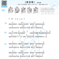 [晚安歌吉他谱]陈嘉桦《晚安歌》吉他和弦谱及歌词 白熊音乐 ...
