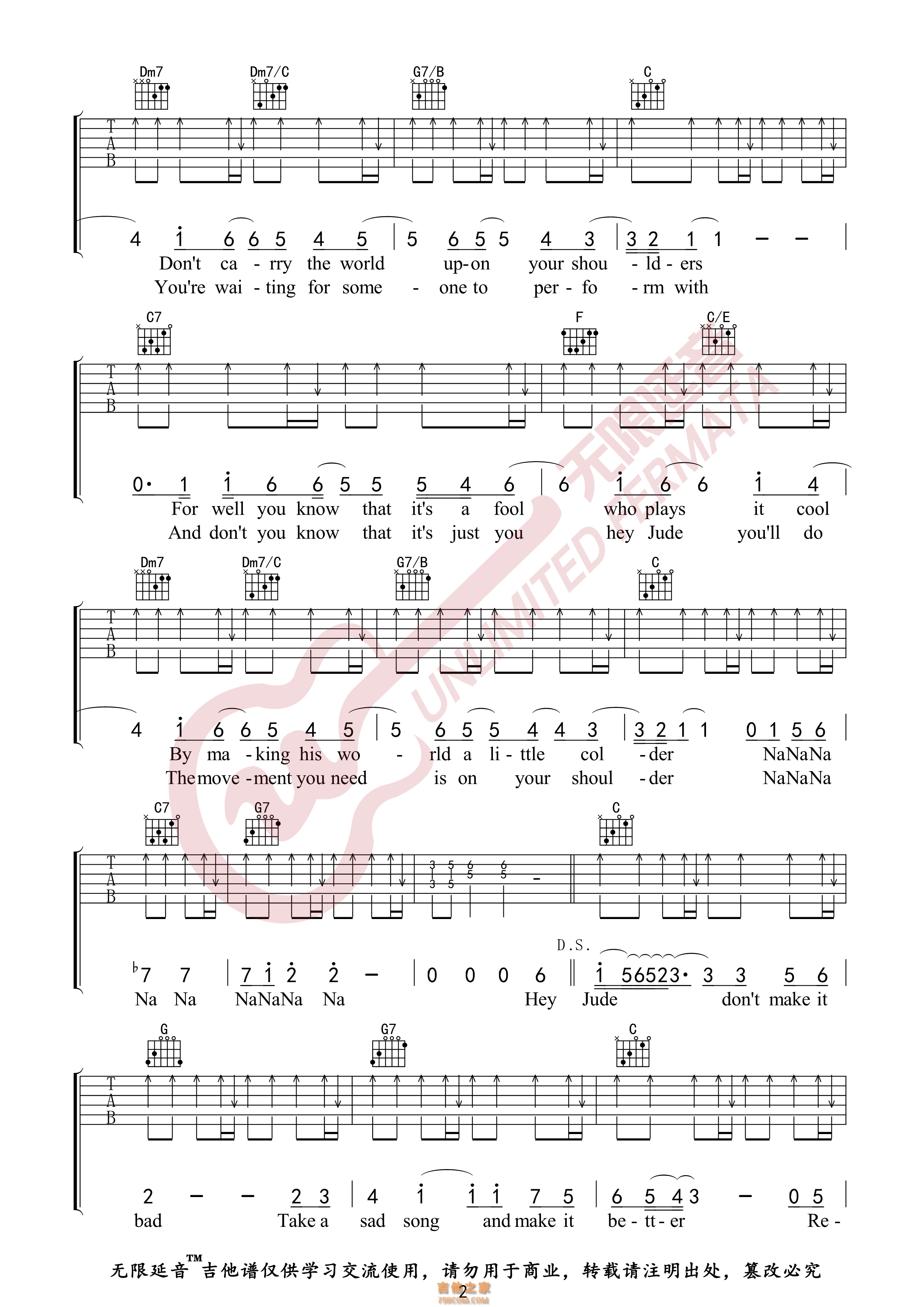 Yesterday吉他谱_The Beatles (披头士)_G调弹唱97%专辑版 - 吉他世界