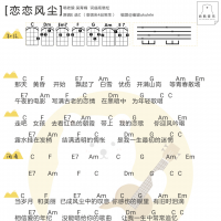 [男生版]恋恋风尘尤克里里谱 老狼 白熊音乐