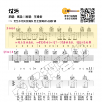 [过活吉他谱]高鱼《过活》吉他谱C调 安仔弹吉他