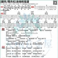 [晴天尤吉他谱]周杰伦《晴天》尤吉他和弦谱G调及歌词 大树音乐屋 ...